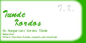tunde kordos business card