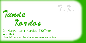 tunde kordos business card